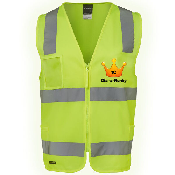 Dial-a-Flunky - JB's Hi Vis (D+N) Zip Safety Vest Thumbnail
