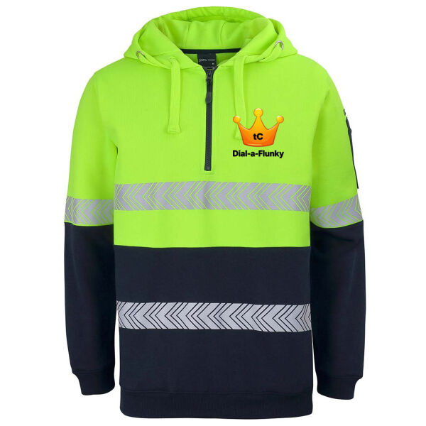 Dial-a-Flunky - JB's Hi Vis (D+N) Half Zip Segmented Tape Hoodie Thumbnail